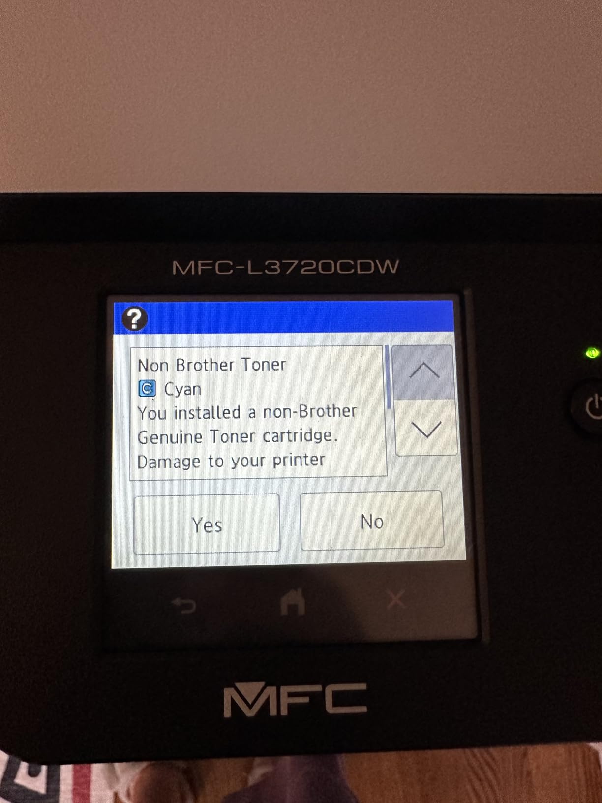 Brother MFC-L3720CDW Wireless Color Laser Printer with Scanner, Copier and Fax | Auto Duplex and 250-Sheet Capacity | Includes Refresh Subscription Trial(1). Amazon Dash Replenishment Ready | Scan function, Fax function, Automatic duplex printing customer photo 2