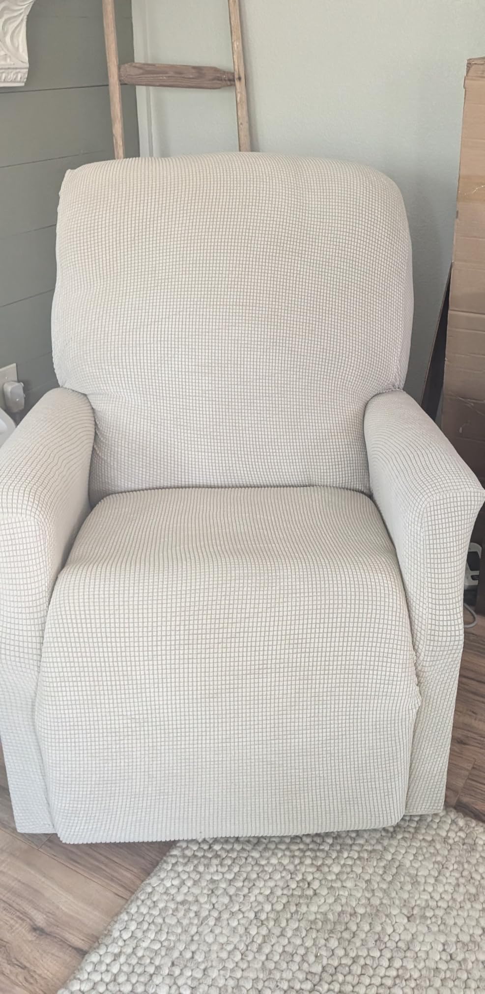 H.VERSAILTEX Stretch Couch Cover Recliner Cover Electric Power Lift Recliner Chair Cover Fitted Standard Large Power Lift Recliner with Side Pocket, Soft Thick Jacquard(Single Seat, Grey) customer photo 1
