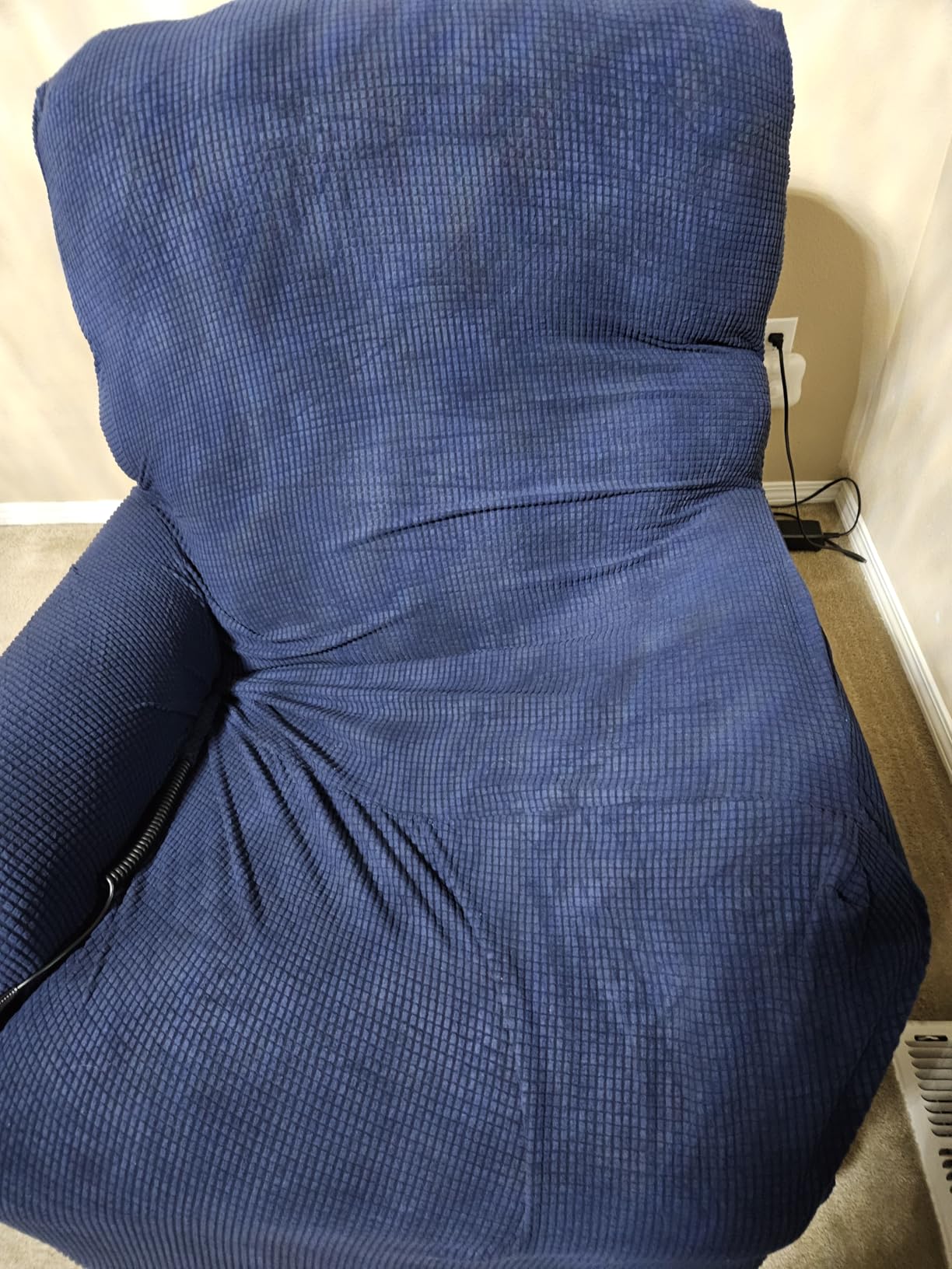 H.VERSAILTEX Stretch Couch Cover Recliner Cover Electric Power Lift Recliner Chair Cover Fitted Standard Large Power Lift Recliner with Side Pocket, Soft Thick Jacquard(Single Seat, Grey) customer photo 2