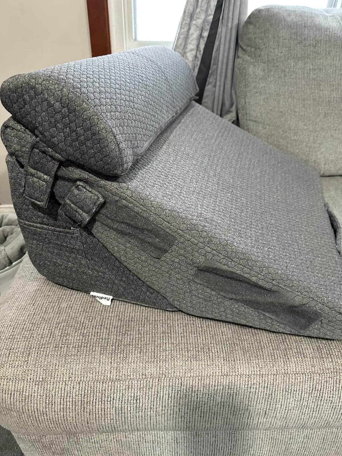 Bedluxe Wedge Pillow Set for After Surgery, Orthopedic Bed Wedge White/Grey | Adjustable 9&12 Inch, Bed Wedge Pillow For Headboard, Acid Reflux & Back Pain Relief, Sleeping & Sitting Up, Neck & Lumbar Support customer photo 2