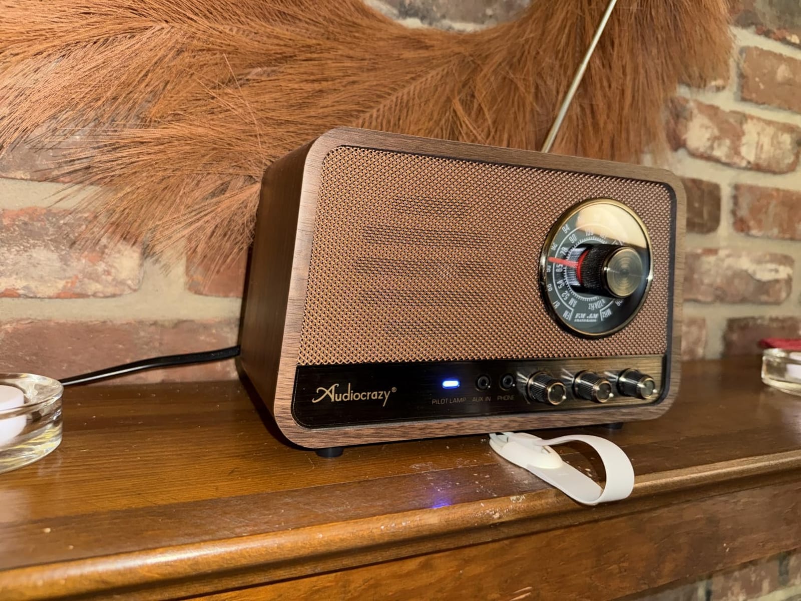 Vintage Wood AM FM Bluetooth Radio,10W Powerful Sound, Espresso customer photo 2
