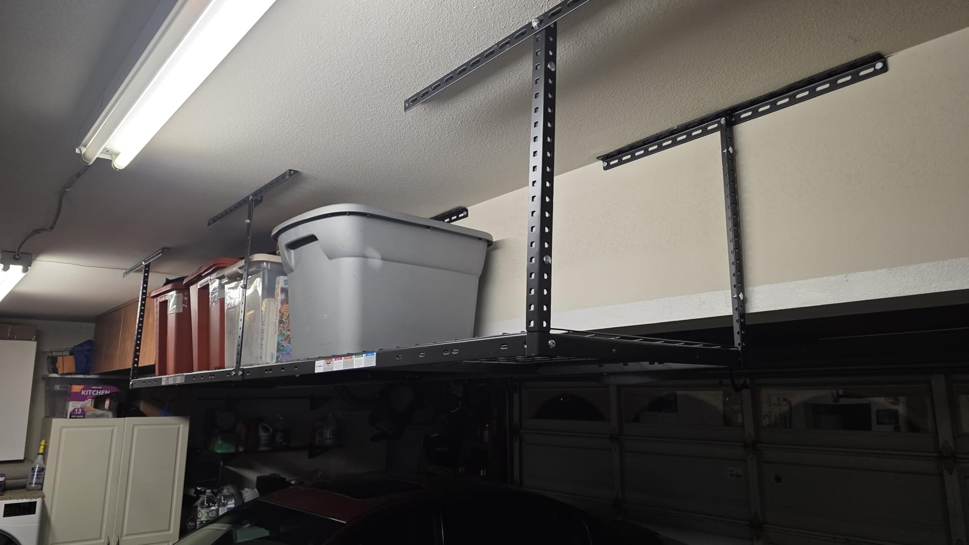 4x8ft Overhead Garage Storage Rack, 750LBS Capacity, Hammertone customer photo 2