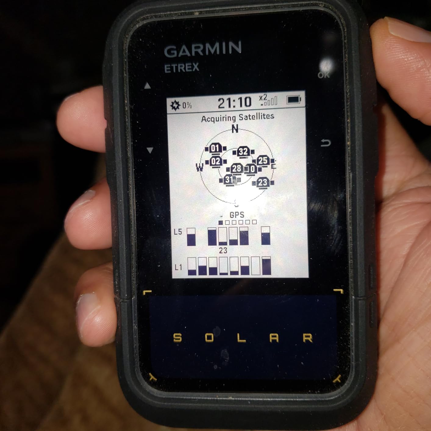 Garmin eTrex® Solar, Rugged & Easy-to-Use GPS Handheld | Essential Navigation Features, Solar Charging, High Resolution Screen, Multi-Band GPS, Water Resistant (IPX7) customer photo 1