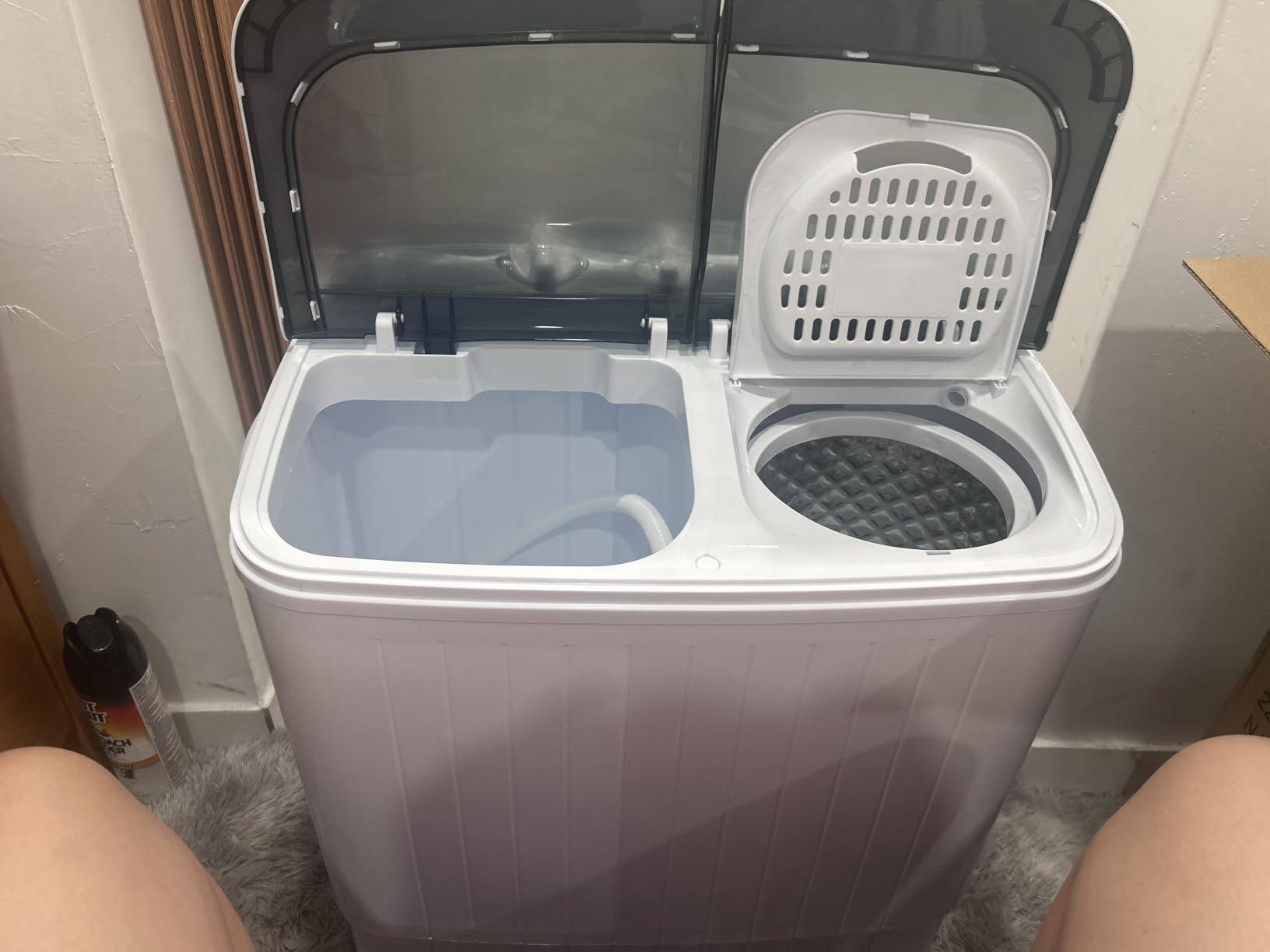 Superday Portable Washing Machine, 25.3lbs Mini Washing Machine and Spin Dryer Combo, Mini Twin Tub Laundry Machine for Camping, Apartments, Dorms, College Rooms, RV, Delicates, Grey customer photo 2