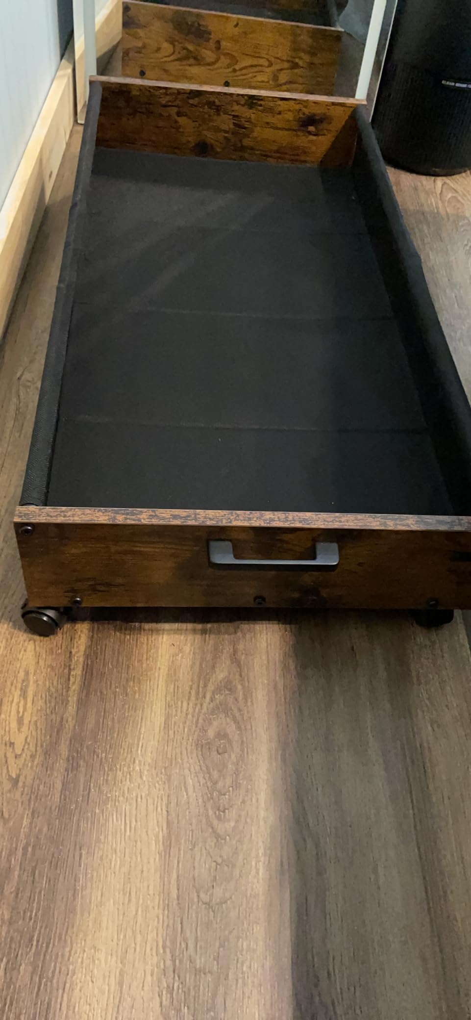 FOUCSSOMEI Under Bed Storage with Wheels, Wooden Under Bed Drawers On Wheels, Rolling Under Bed Shoe Storage, Space Saving, Rustic Brown,50L customer photo 1