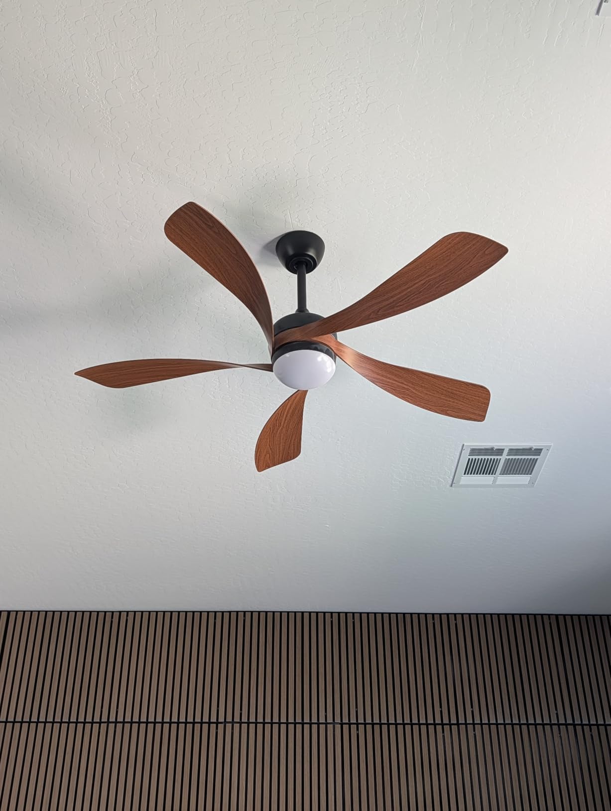 Sofucor 52 Inch Smart Ceiling Fan with Light, 5 ABS Blades, Brown | Alexa/Google Assistant/APP/Remote Control, Reversible DC Motor, Timer, 6 Speeds, 3CCT For Living Room Bedroom Patio Farmhouse customer photo 1
