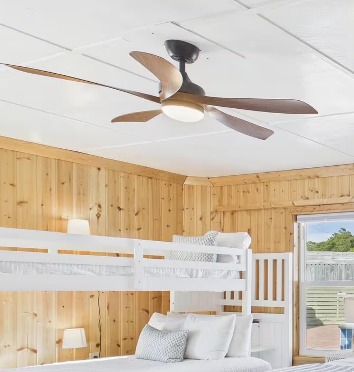 Sofucor 52 Inch Smart Ceiling Fan with Light, 5 ABS Blades, Brown | Alexa/Google Assistant/APP/Remote Control, Reversible DC Motor, Timer, 6 Speeds, 3CCT For Living Room Bedroom Patio Farmhouse customer photo 2