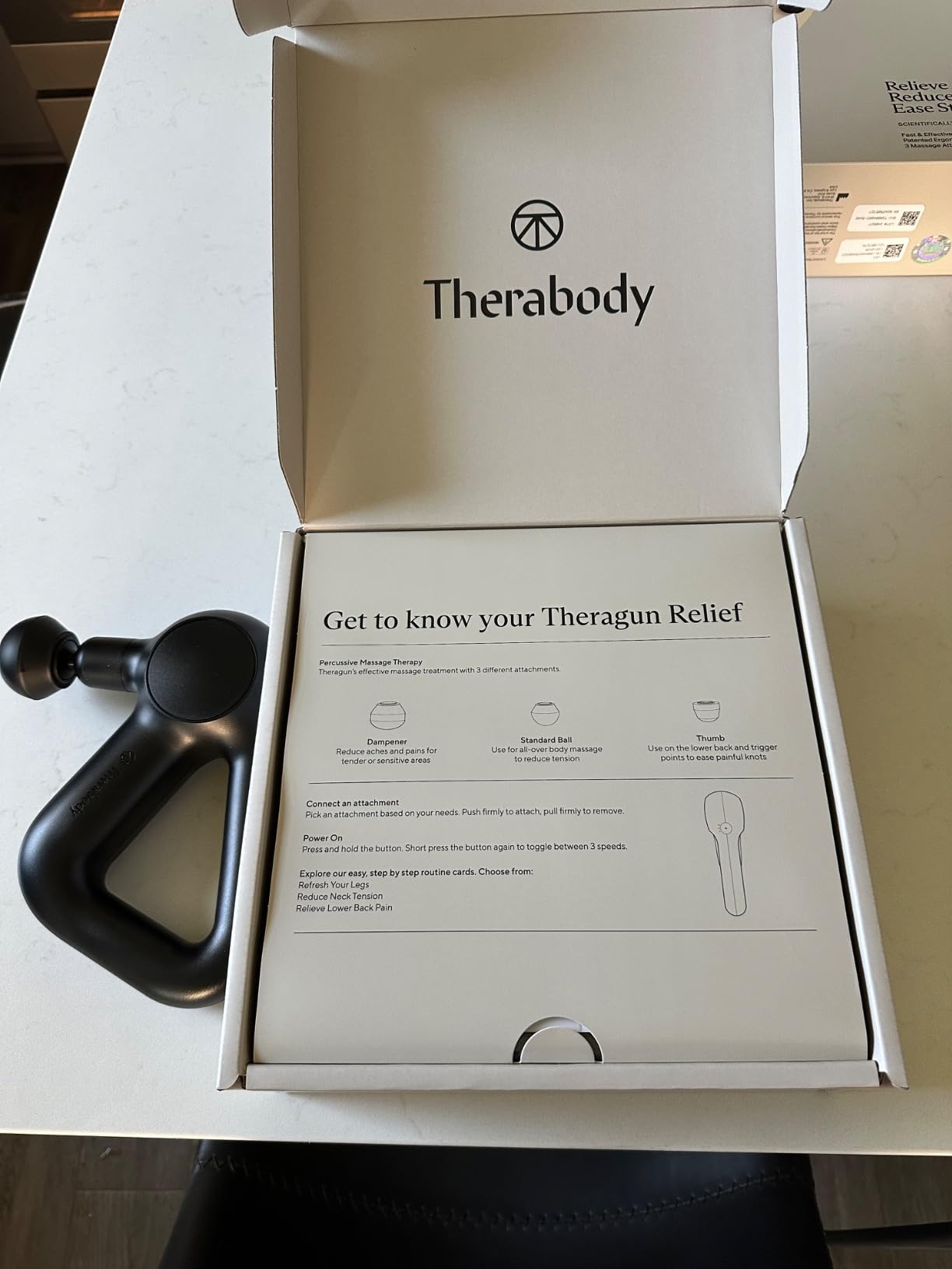 TheraGun Therabody Relief Massage Gun | for Daily Comfort | 3-Speed | Navy customer photo 2