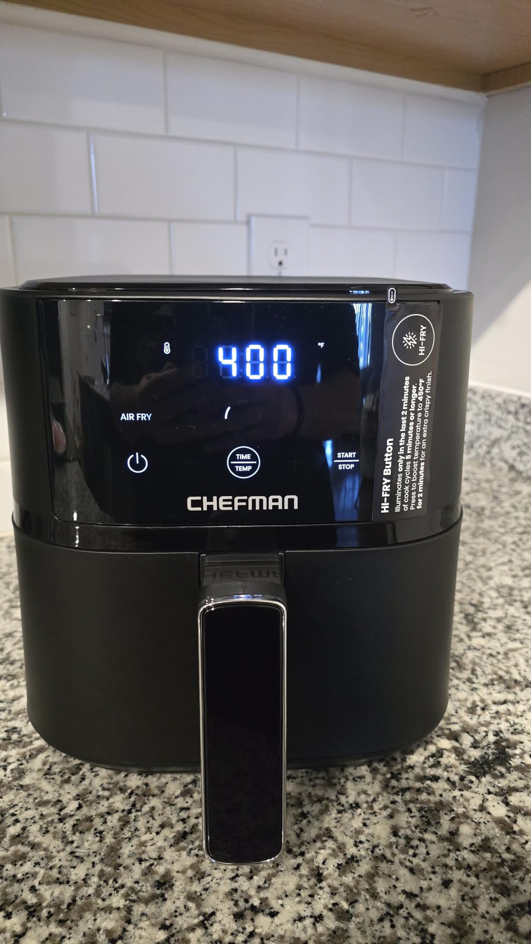 Chefman Air Fryer – 4 QT Compact Airfryer for Quick & Easy Meals in Minutes, Features Hi-Fry Technology for Extra Crisp, Touchscreen Controls with 4 Presets, Nonstick & Dishwasher Safe Basket - Black customer photo 2
