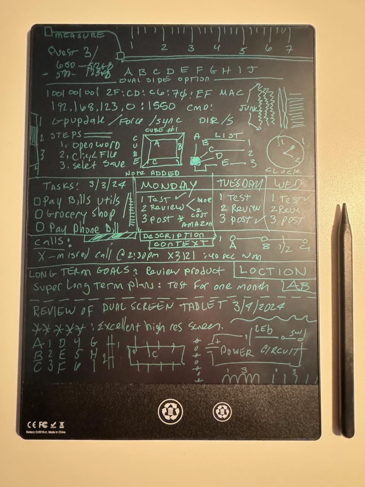 LCD Writing Tablet for Adults- 10.5″ LCD Writing Tablet,Double-Sided Full Screen,Digital Notepad for School,Office,Home,Erasable,Reusable customer photo 1