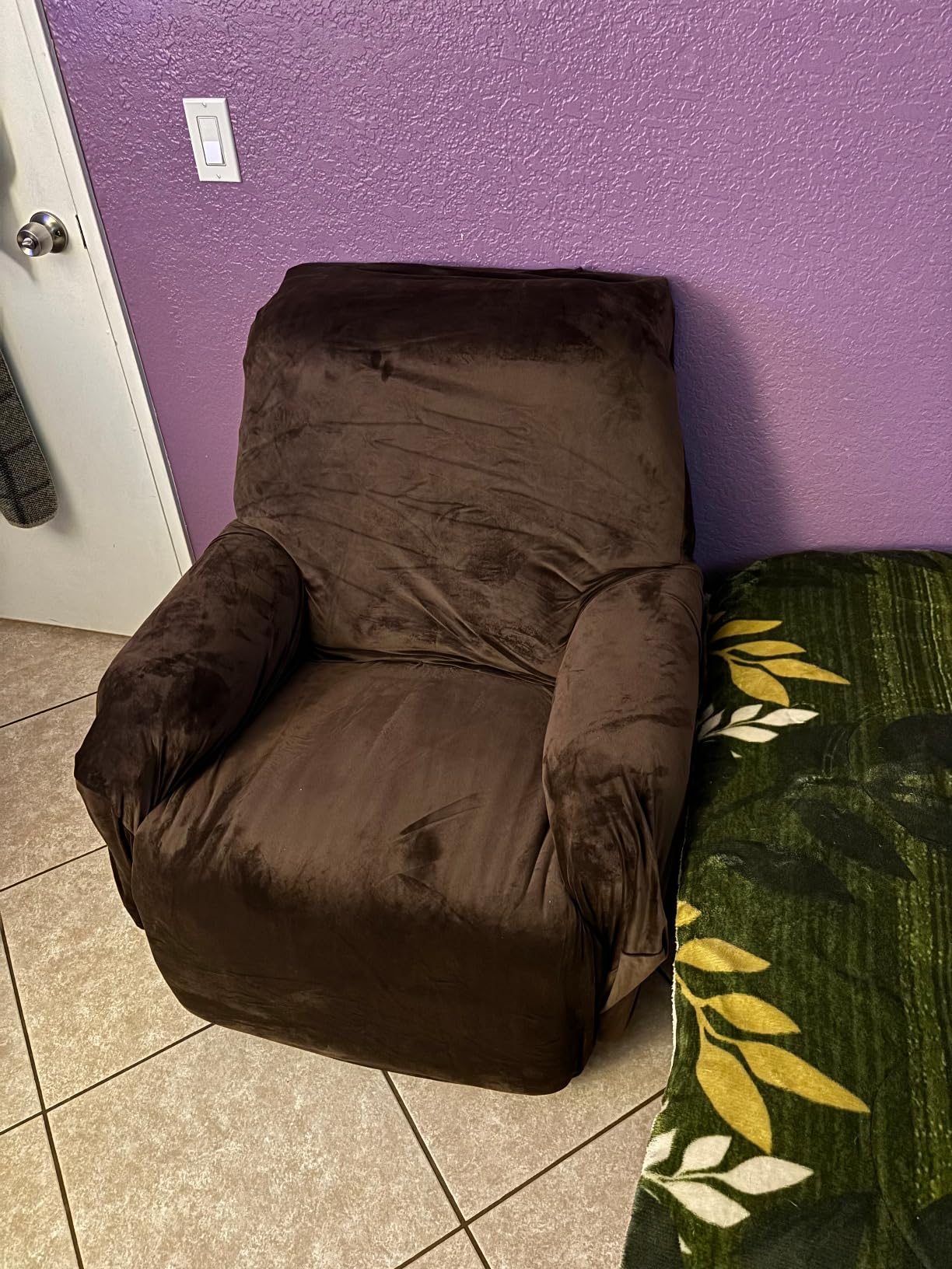 H.VERSAILTEX Rich Velvet Stretch Recliner Slipcovers 1 Piece Electric Power Lift Recliner Chair Cover Fitted Standard Large Power Lift Recliner with Side Pocket, Soft and Thick (Single Seat, Grey) customer photo 2