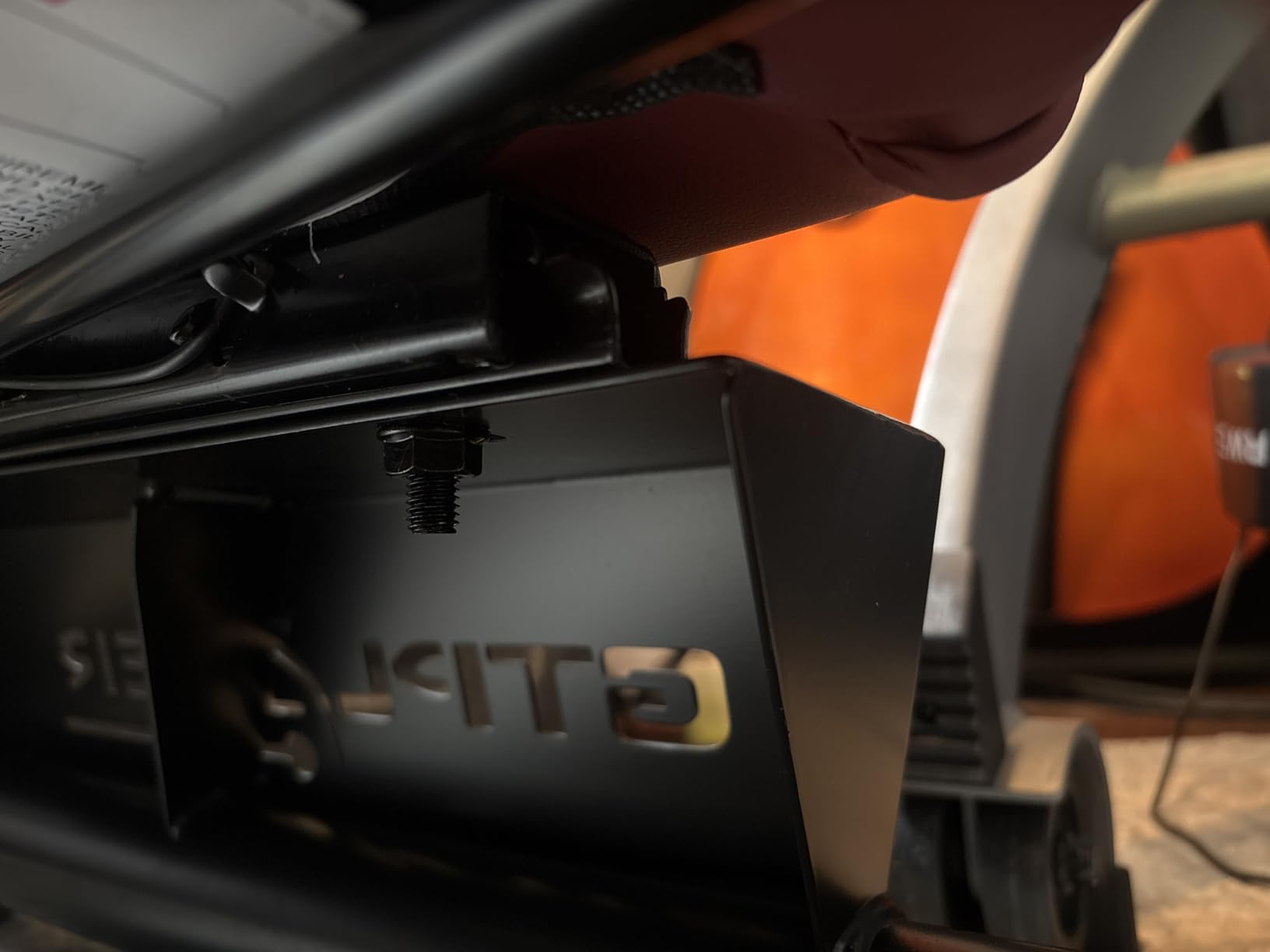 GTPLAYER Racing Simulator Cockpit with Seat and Bluetooth Speakers, Racing Style Reclining Seat and Ultra-Sturdy Alloy Steel Frame (Winered) customer photo 2