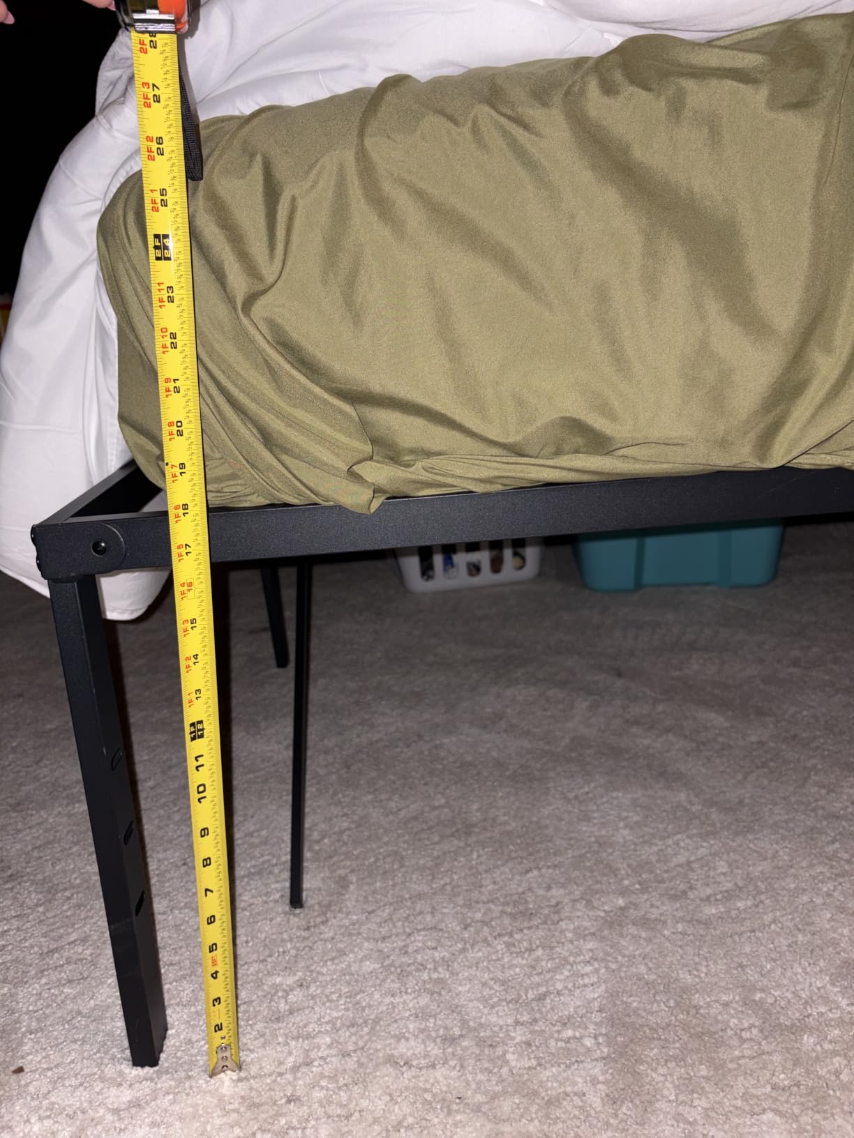 HLIPHA Metal Platform Bed Frame 18 Inch Tall, No Box Spring Needed, Twin Size Bed with Heavy Duty Strong Support Slats, Easy to Assemble, Black customer photo 2