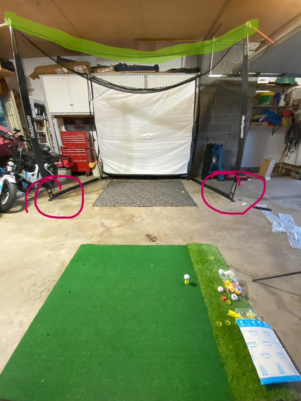 GoSports Range Cage 10 ft x 8 ft Golf Net Cage – Indoor & Outdoor Golf Practice Net for Full Swing Training and Home Golf Simulator Setups customer photo 1