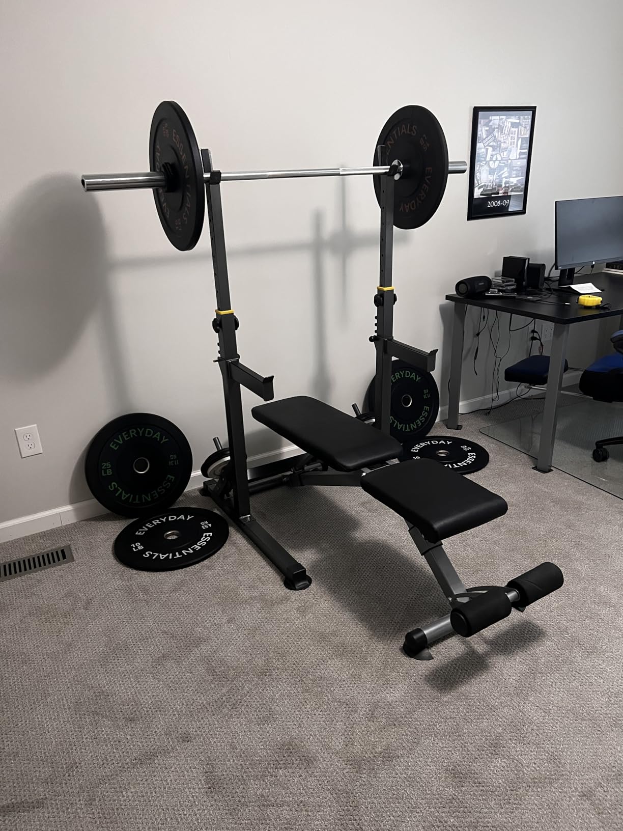 K KiNGKANG Squat Rack, 600lbs Adjustable Barbell Rack for Home Gym customer photo 1