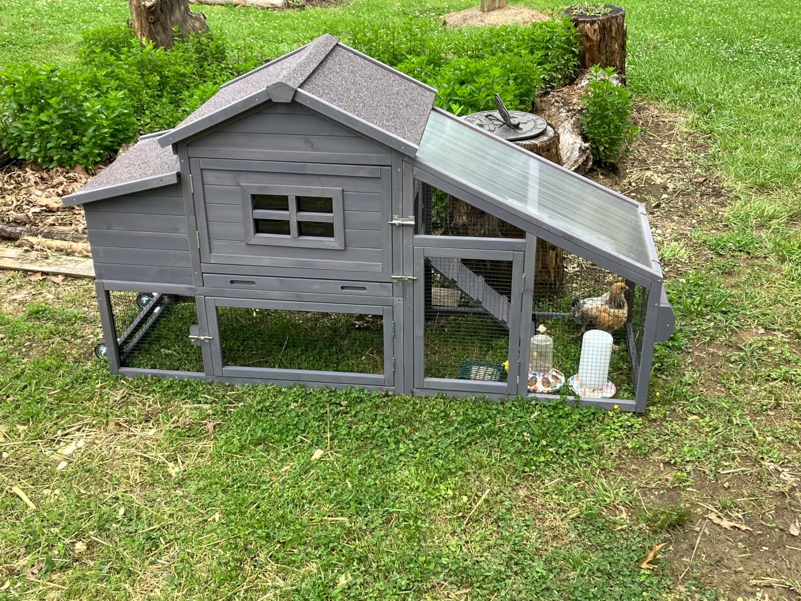 Aivituvin Chicken Coop Mobile Hen Coop, Large Poultry Cage with Wheels Outdoor Backyard Chicken House customer photo 1