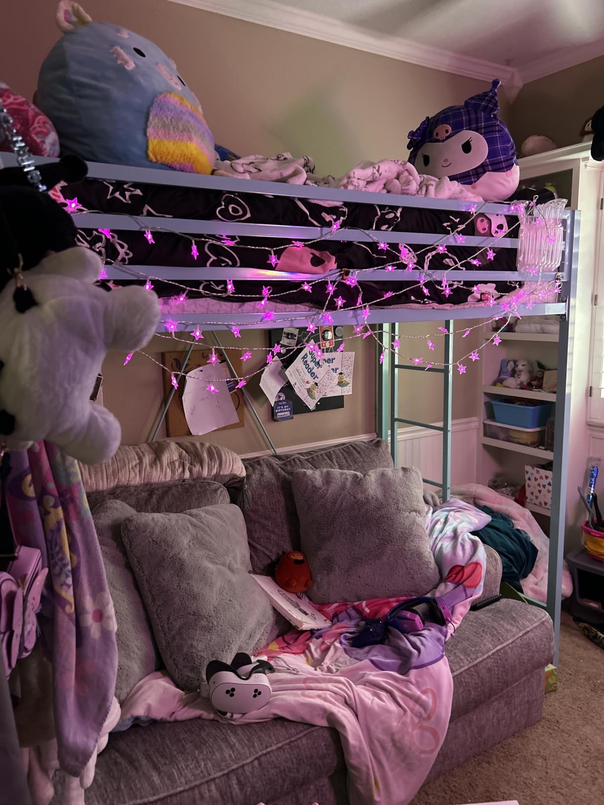 SHA CERLIN Loft Bed Twin Size with Ladder and Guardrail,White | Heavy Duty Metal Slats Support,No Box Spring Needed,Small Space Saving Furniture for Bedroom Dorm customer photo 1
