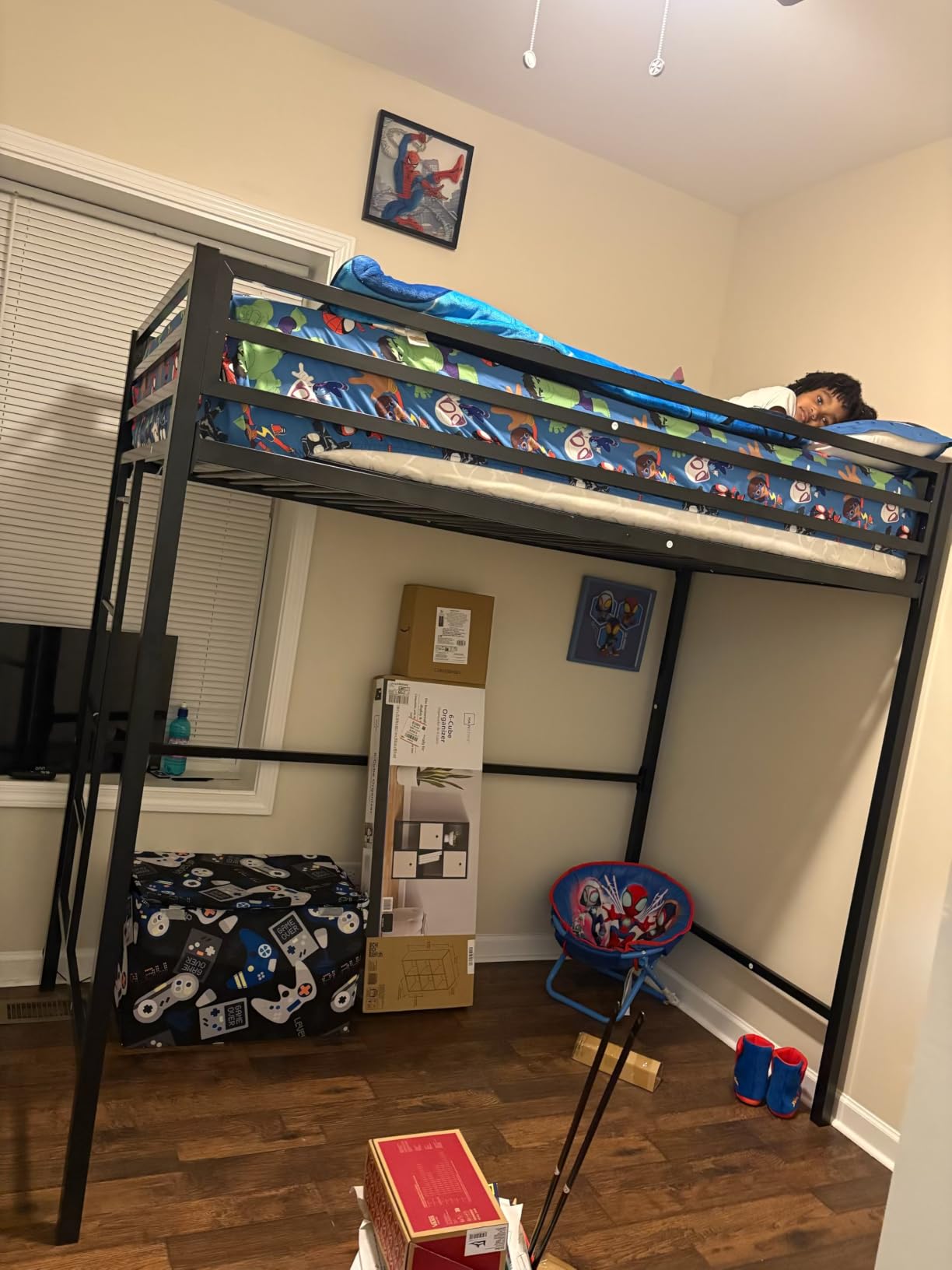 SHA CERLIN Loft Bed Twin Size with Ladder and Guardrail,White | Heavy Duty Metal Slats Support,No Box Spring Needed,Small Space Saving Furniture for Bedroom Dorm customer photo 2