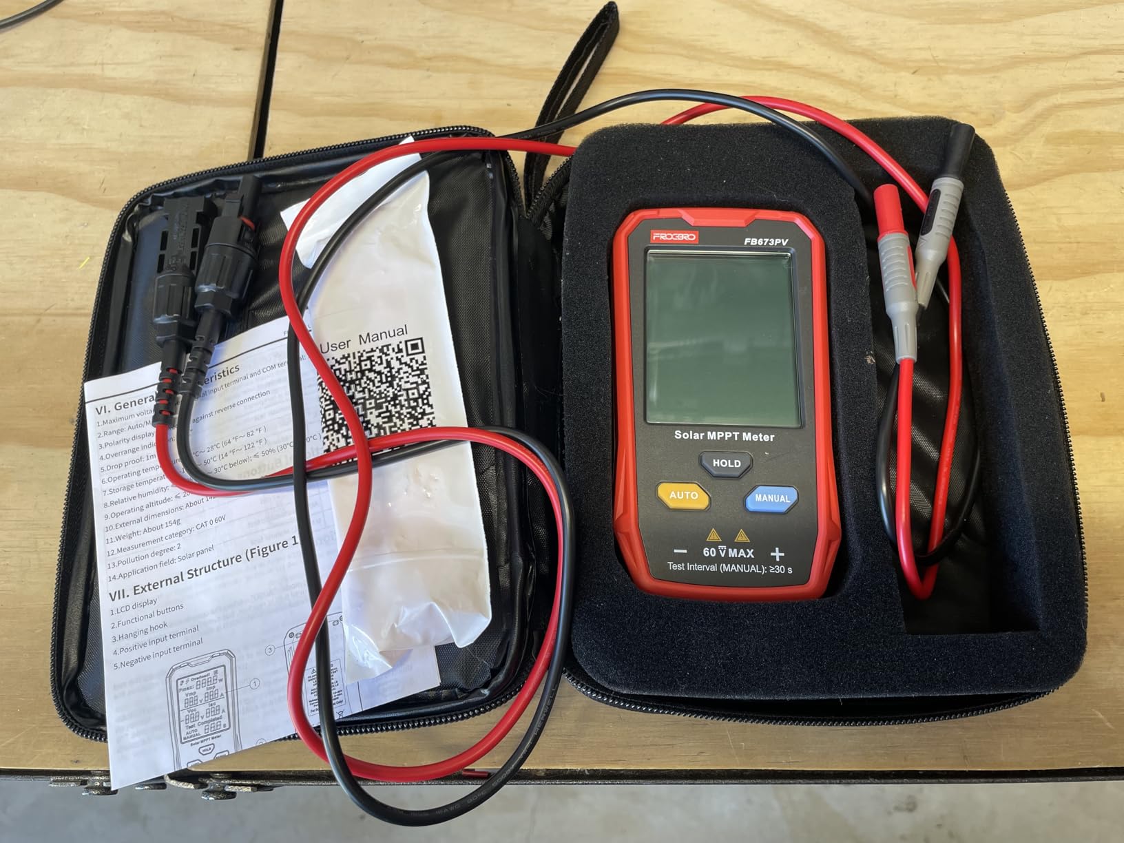 800W MPPT Solar Panel Tester Large LCD Photovoltaic Multimeter customer photo 2