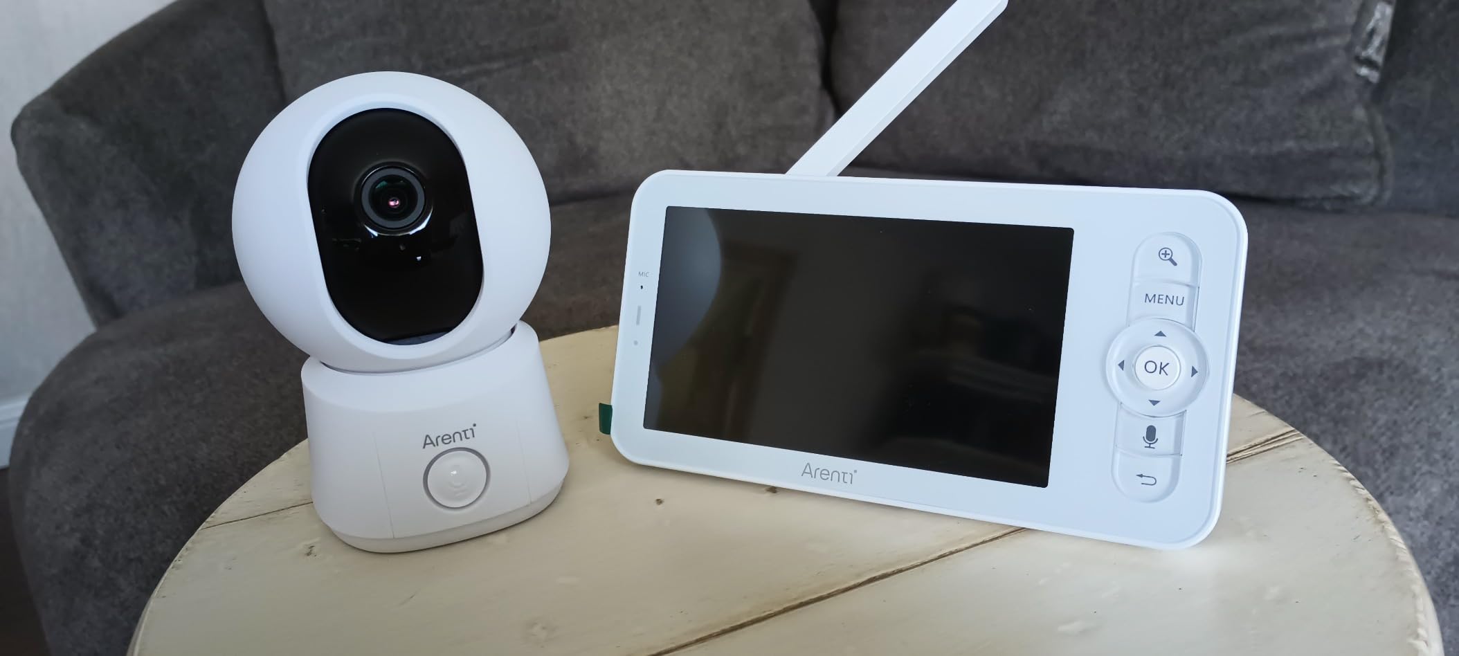 ARENTI 360° Baby Monitor with Camera and Audio, 2.4G WiFi with App (B2 Kit) | 5'' Wireless Display, Visit Logs, 1-Click Call, PTZ, 2-Way Audio, Local&Cloud Storage, Sound&Motion Detection, AI Tracking customer photo 2