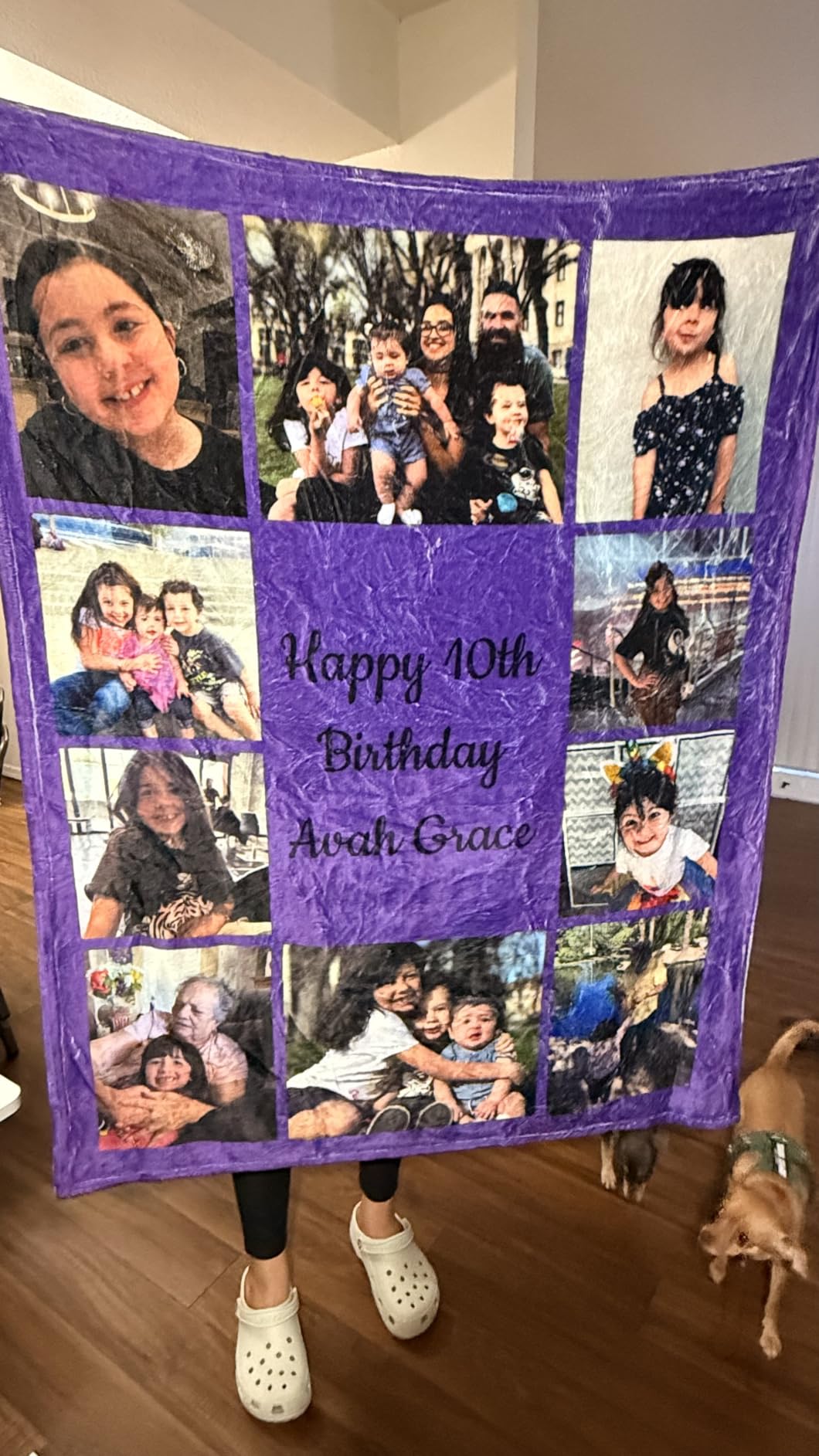 Printwoo Custom Blanket with Picture Text Customized Throw Personalized, Customizable, Photo Blankets Customize Gifts for Mom, Dad, Couple, Girlfriend, Boyfriend, Wife, Husband, D10 Photos-1 customer photo 1