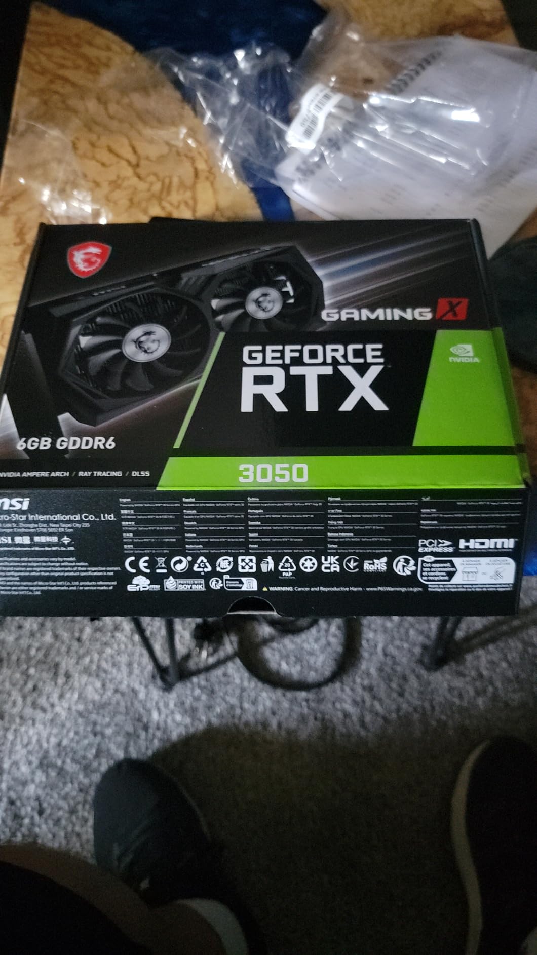 Gaming GeForce RTX 3050, Desktop, 6G Graphics Card (Nvidia, 96-Bit, Boost Clock: 1507 MHz, 6GB GDDR6 14 Gbps, HDMI/DP, Ampere Architecture) customer photo 1