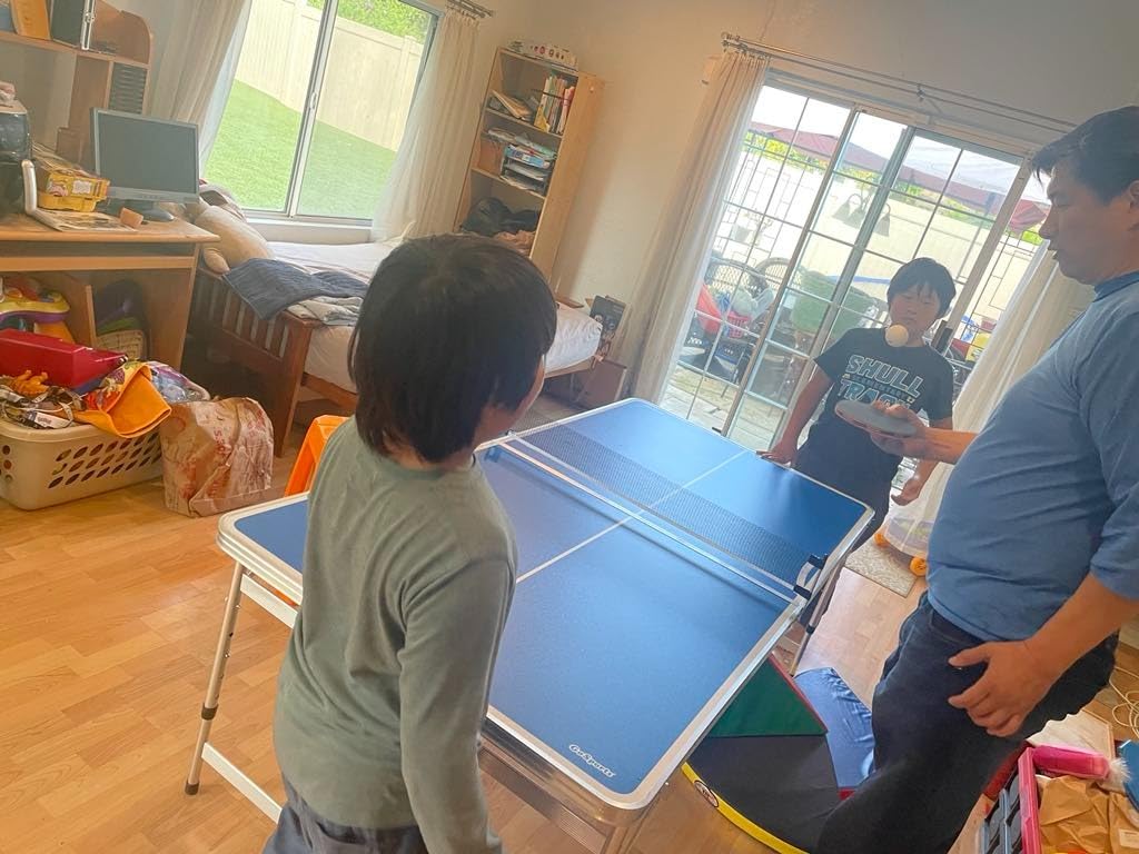 GoSports 6 x 3 ft Mid-Size Table Tennis Table Set with Adjustable Height - Green or Blue customer photo 1