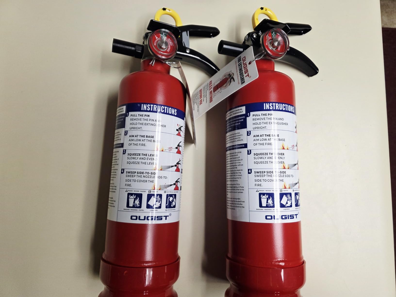 Ougist ABC Fire Extinguisher for Home & Vehicle - 2.5 lb 1-A:10-B:C Rated, Dry Chemical Fire Safety with Quick-Release Handle, Certified for Kitchen/Car/Boat Use-Model FF1KG customer photo 2