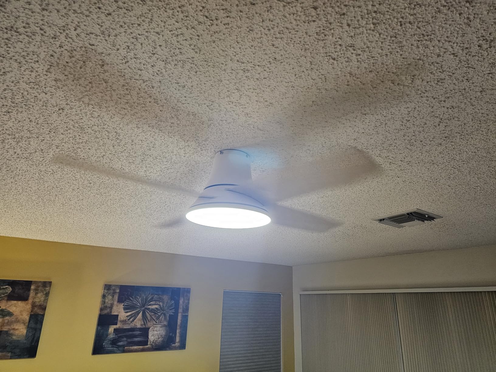 DREO Ceiling Fans with Lights, 44'', RGBIC Flush Mount Smart Ceiling Fan | Quiet DC Motor for Bedroom, Dimmable LED, 12 Speeds & 3 Fan Modes, Low Profile Easy Install, 12H Timer, App & Remote Control customer photo 1