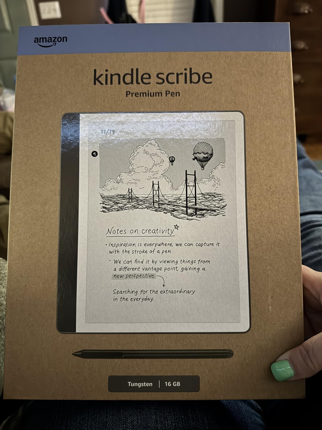 Amazon Kindle Scribe (64GB) - Your notes, documents and books, all in one place. With built-in AI notebook summarization. Includes Premium Pen - Tungsten customer photo 1