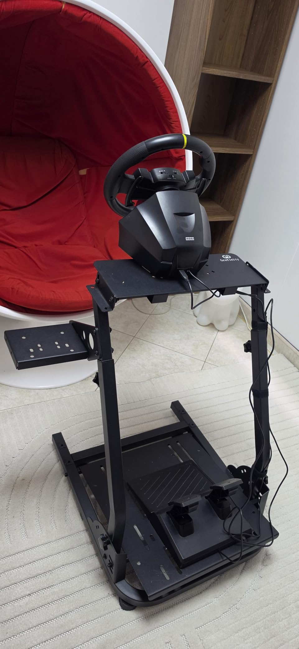 Grefinity Racing Wheel Stand, Height Adjustable Steering Wheel Stand | Racing Simulator Cockpit for Logitech G920 G29 G923 G27 G25, Thrustmaster T300RS TX F458 T500RS T150 Xbox PS4 PS5 PC customer photo 2