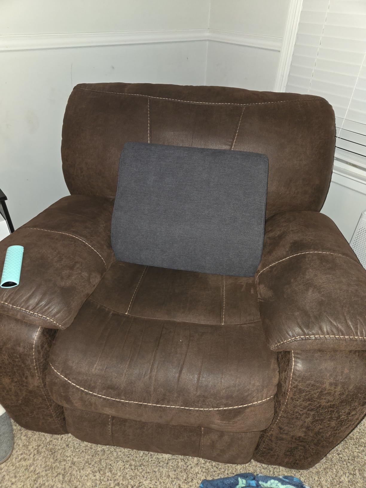 Back Support Pillow for Recliner Dual Layer Lumbar Support Pillow with Gel Memory Foam Ergonomic Orthopedic Couch Lumbar Cushions for Elderly Lower Back Pain Relief Washable Cover Brown customer photo 2