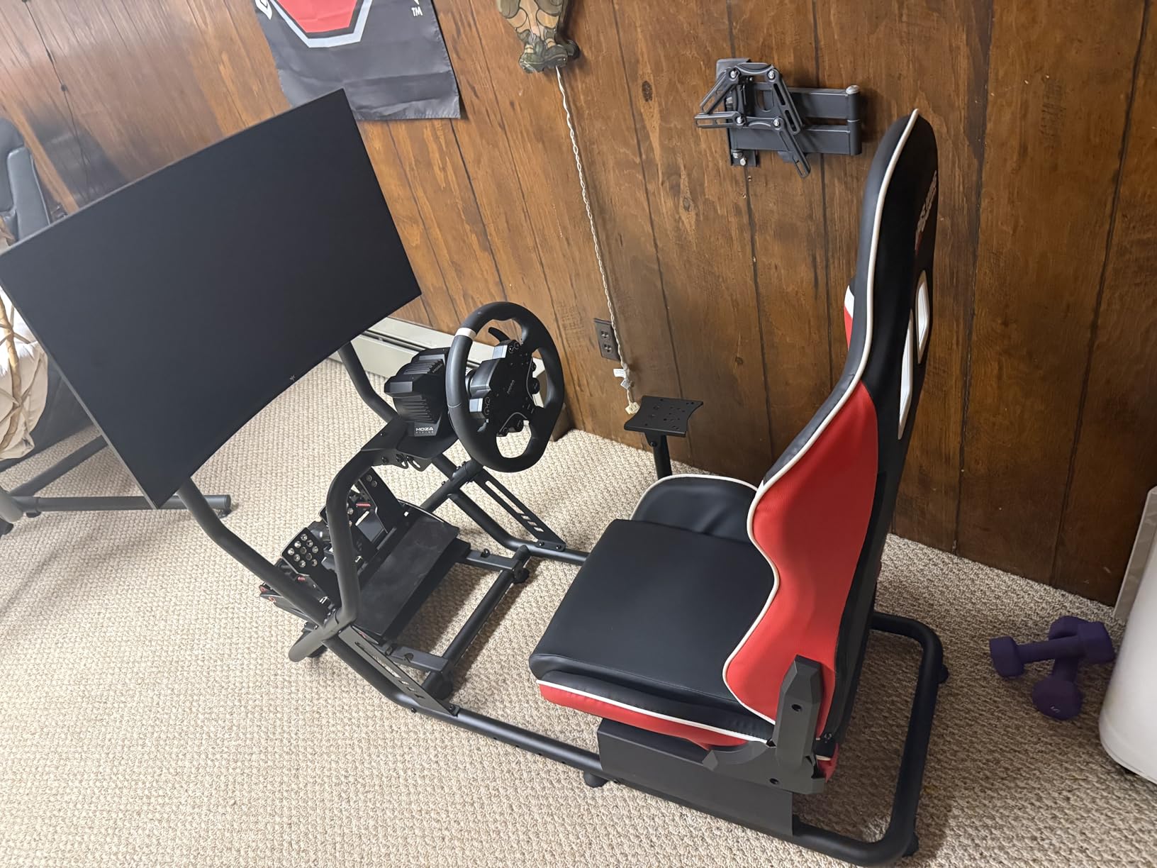 ARES WING Racing Simulator Cockpit with TV Mount, Sim Racing Wheel Stand customer photo 1