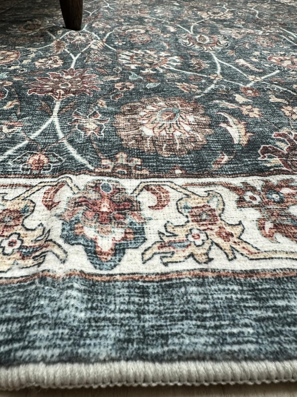 Carvapet Washable 5x7 Area Rug Gray Vintage Floral Carpet customer photo 2