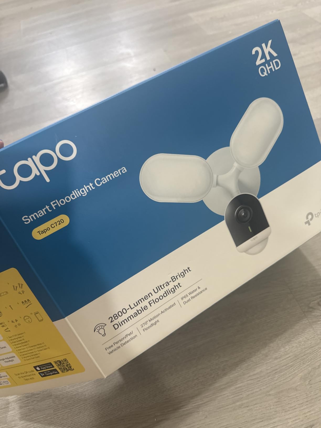 Tapo 2K+ Outdoor Wired Floodlight Security Camera, C720, 2800LM customer photo 2