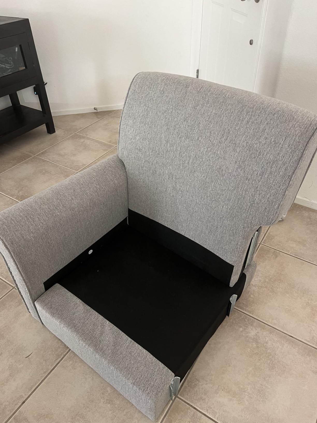 PrimeZone Comfy Accent Chair, Mid-Century Modern Living Room Chair, Beige | Soft Cushion, Rolled Armrest, Elegant Nailhead Trim, Sturdy Wood Frame, Ideal for Bedroom, Office & Waiting Areas customer photo 2