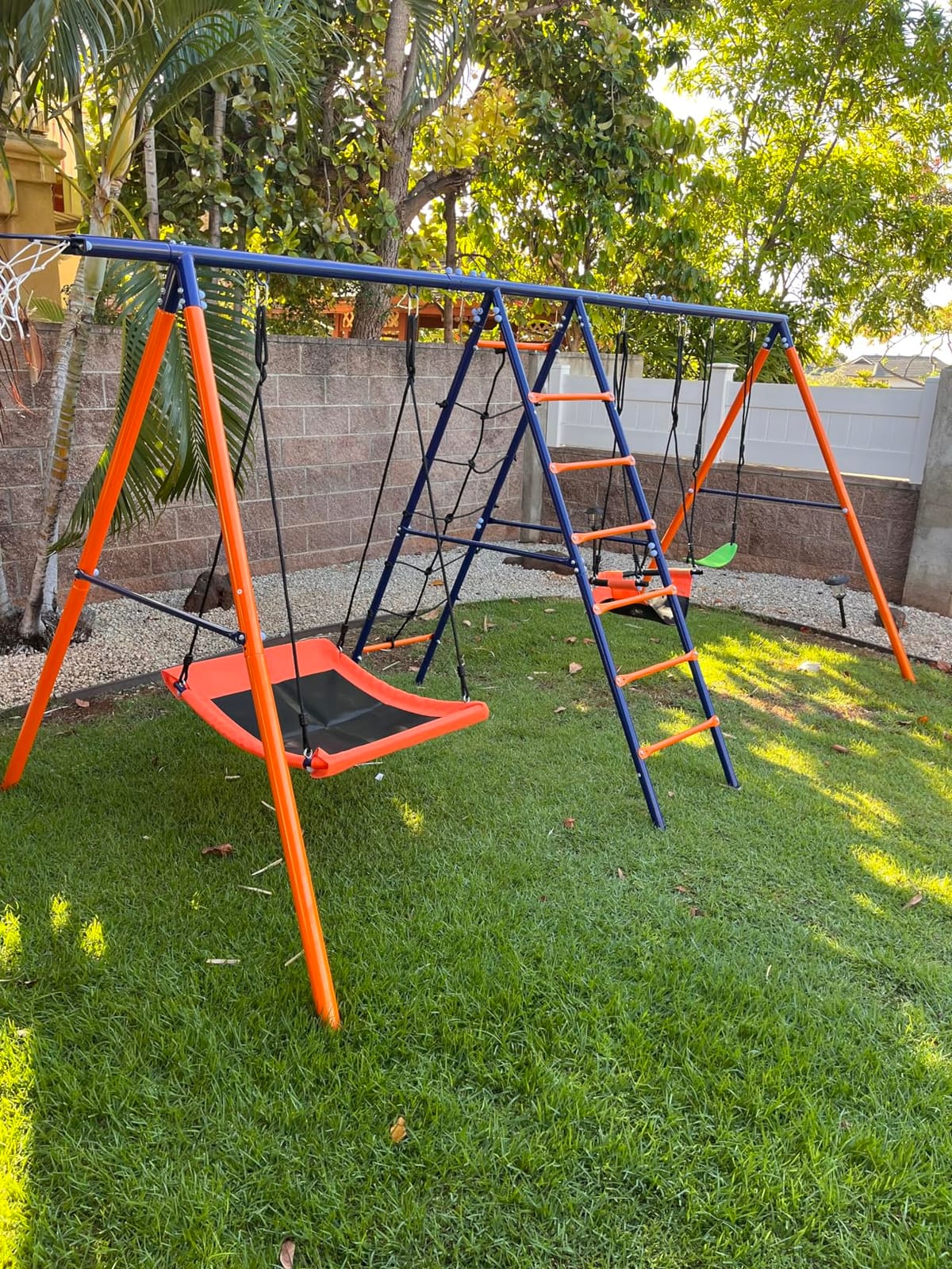 Swing Sets for Backyard 700 lb - 6 in 1 Playground Sets with 3 Swings Seats customer photo 1