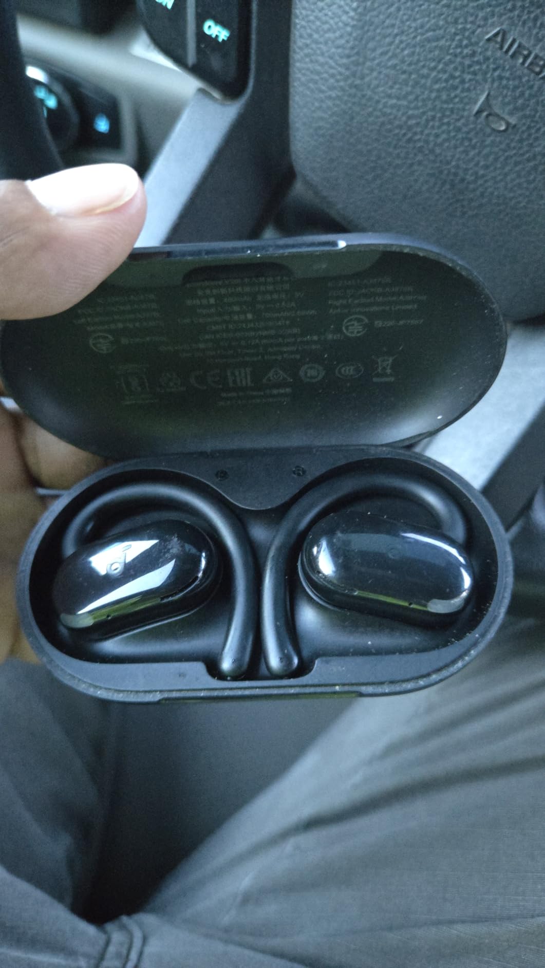 Soundcore V20i by Anker Open Ear Earbuds, Open Ear Headphones True Wireless | Adjustable Hooks, Ultra-Comfort, Snug Fit, Power Sound, Clear Calls, IP55, 36H Playtime, Bluetooth 5.4, Multipoint Connection customer photo 2