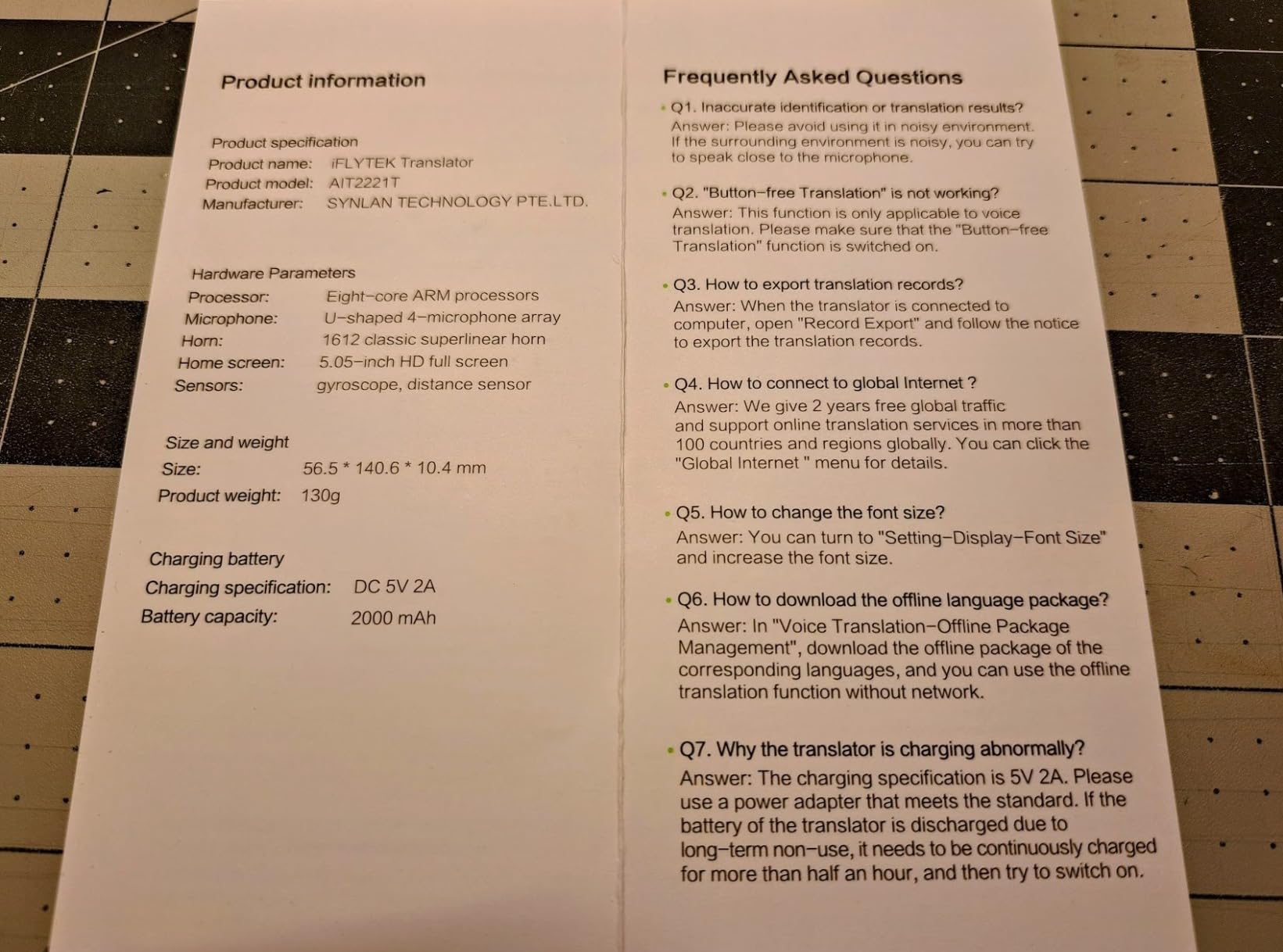 iFLYTEK AI Language Translator Device, Real-Time Two-Way Voice Translator | 60 languages, split-screen two-way voice translation, 18 offline packs, 2-year global data for K-12, business, and travel. customer photo 2