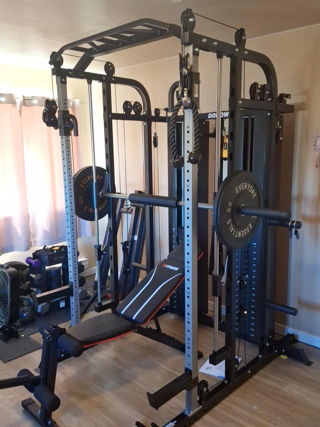 DONOW Smith Machine with Weight Stacks Home Gym System Cable Crossover customer photo 2