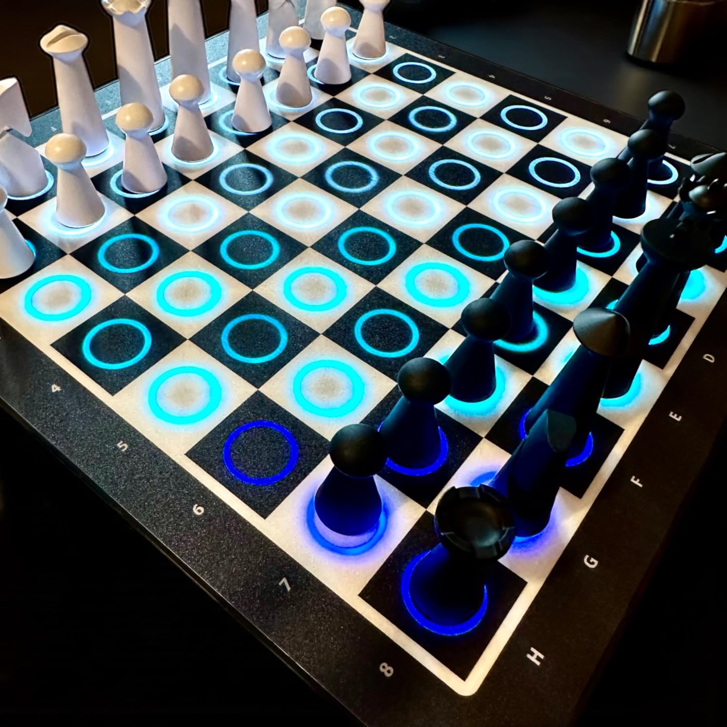 GoChess Mini Smart Chess Board AI Electronic Chess Game Set for All Levels | Real-time colorful coaching lights. Smart tech toy. 32 Difficulty Levels and Online Play. Connect to Lichess and Chess.com customer photo 2