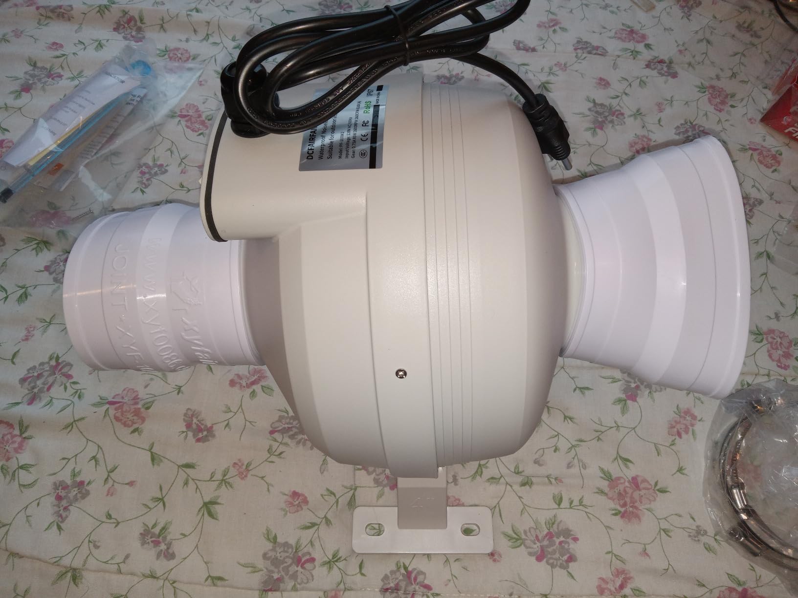 4x3 Inch Radon Mitigation System Kit, Quiet 260CFM Radon Mitigation Fan Inline Duct Fan IP67 Waterproof with soft joint and manometer, High Airflow Exhaust Fan for Indoor Outdoor customer photo 2