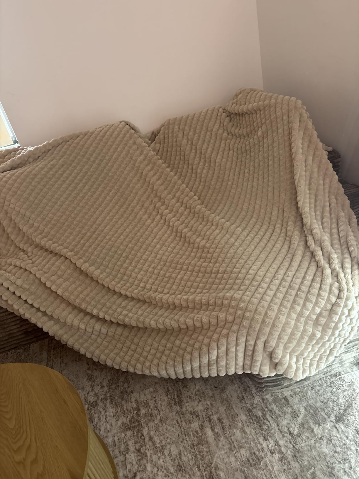 PHF Luxury Soft Fleece Blanket King Size for Bed No-Shed Oak 108