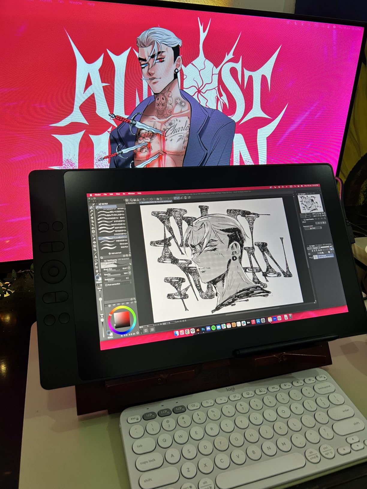 UGEE 15.4 inch Drawing Tablet with Screen，143% sRGB UE16 Computer Graphics Tablet with Full-Laminated Screen 8+1 Hot Keys 16K Level Pressure Battery-Free Stylus，Drawing Pad for PC/Windows/Mac/Android customer photo 2