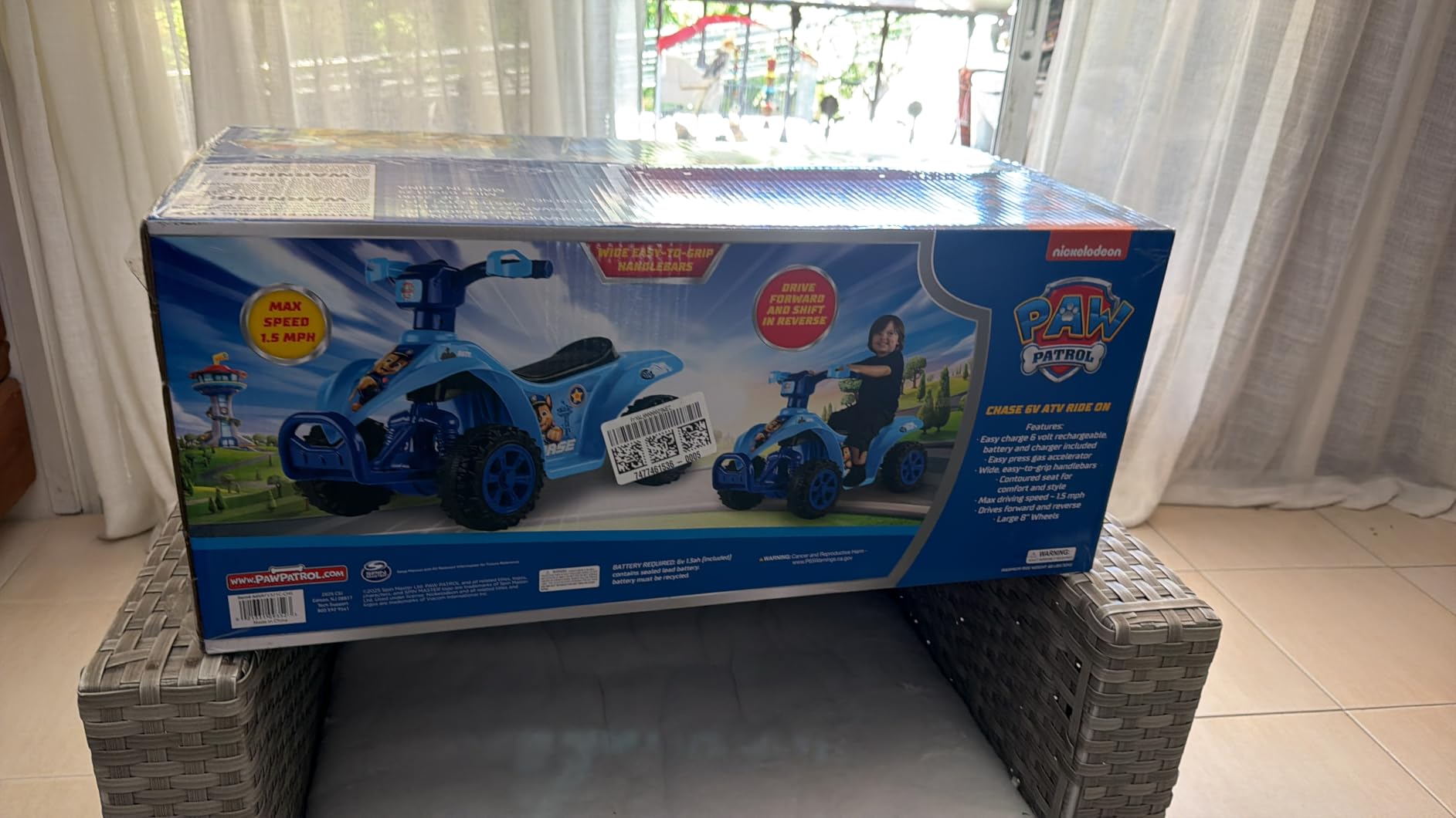 Paw Patrol Chase - 6V Kids Ride-On ATV with Rechargeable Battery and customer photo 2