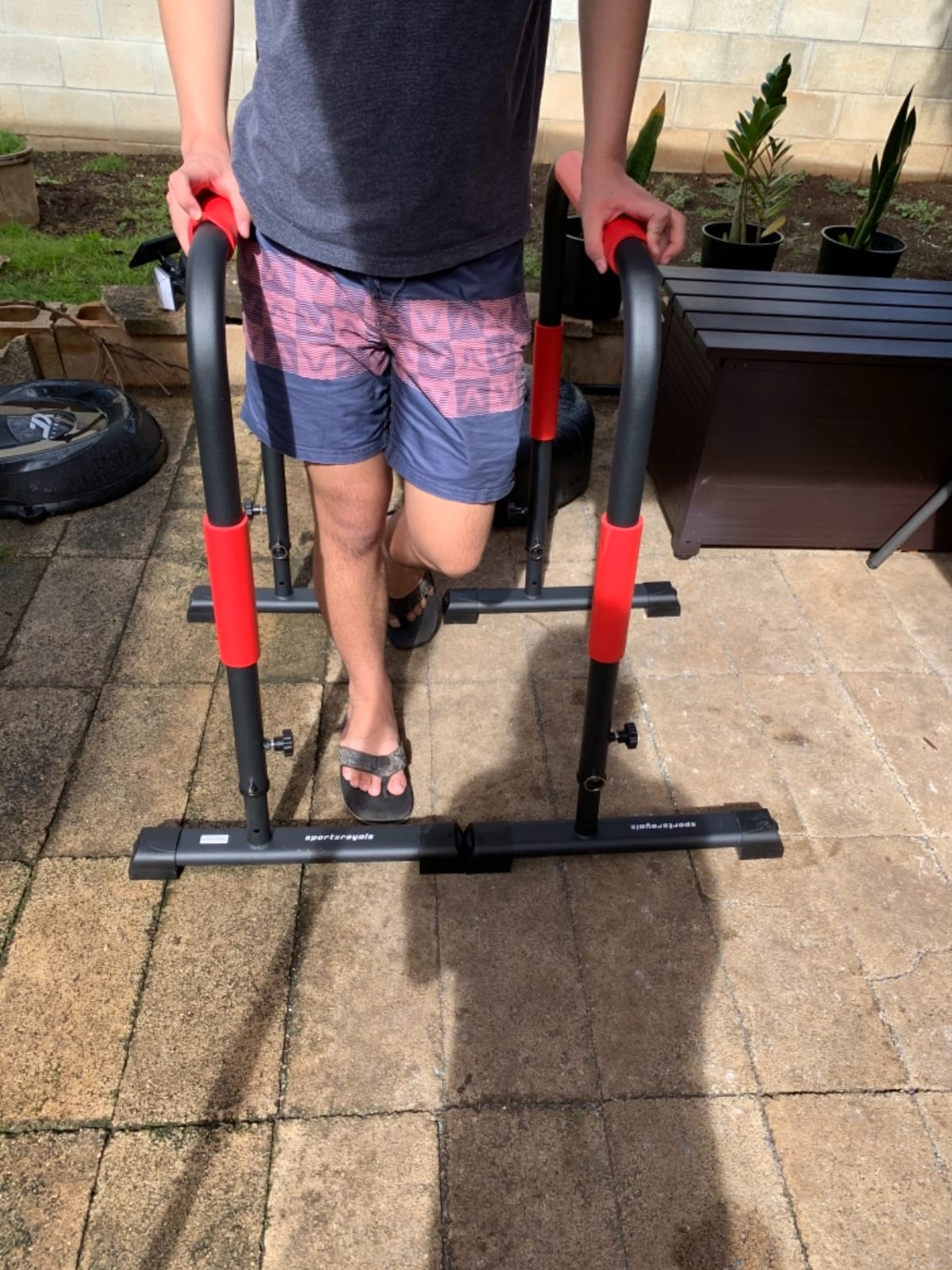Sportsroyals Adjustable Dip Bar Station, Heavy Duty Parallette & Parallel Bars, 400LBS Stable Dip Stands for Home Gym, Calisthenics & Upper Body Workout Equipment customer photo 2