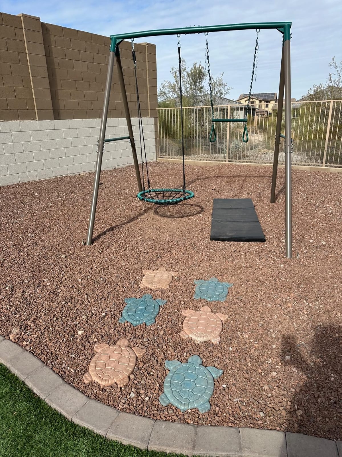 Hapfan 7.5ft Tall Heavy Duty Metal Swing Sets for Backyard customer photo 2