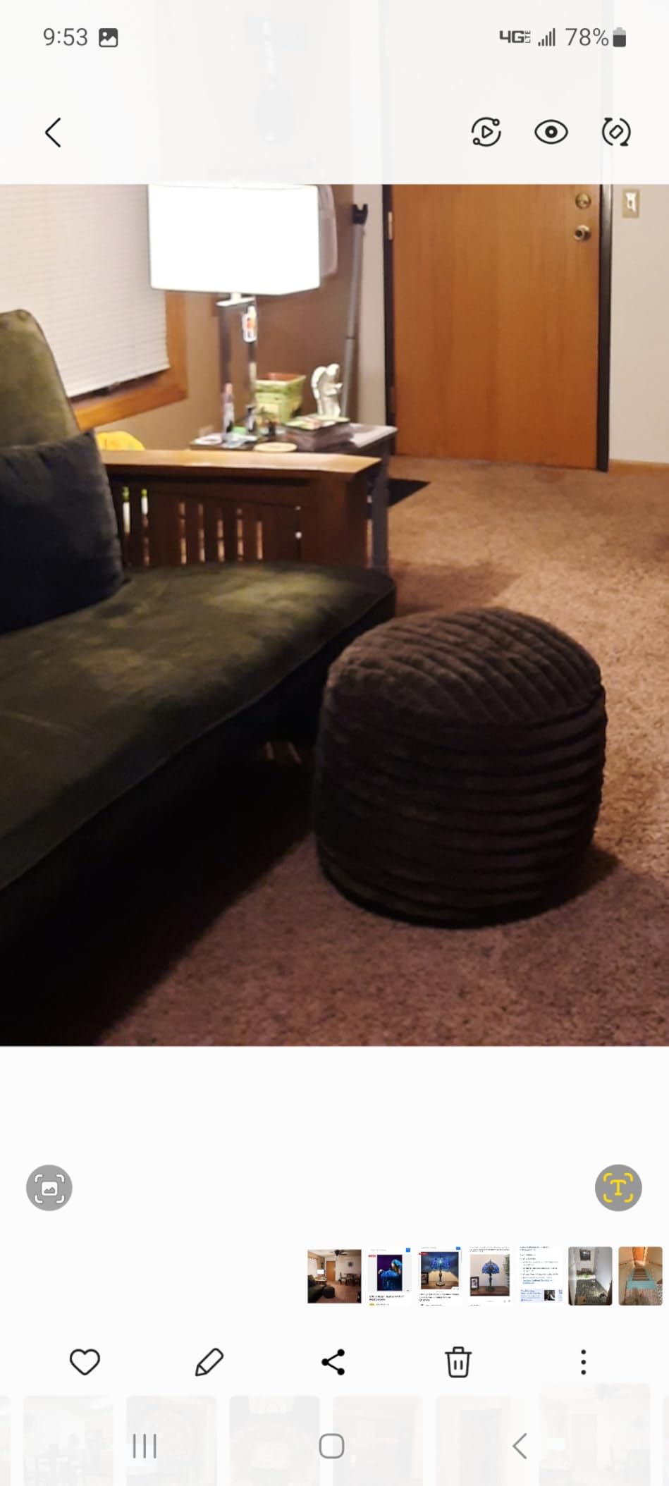 Pouf Ottoman Stuffed Round for Foot Rest, Faux Fur Poufs with Foam Chunk Filling, Storage Ottoman Pouf Foot Stool Cushion, 20 X 15 Inch Floor Chair for Living Room Bedroom Home Decor, Beige customer photo 2