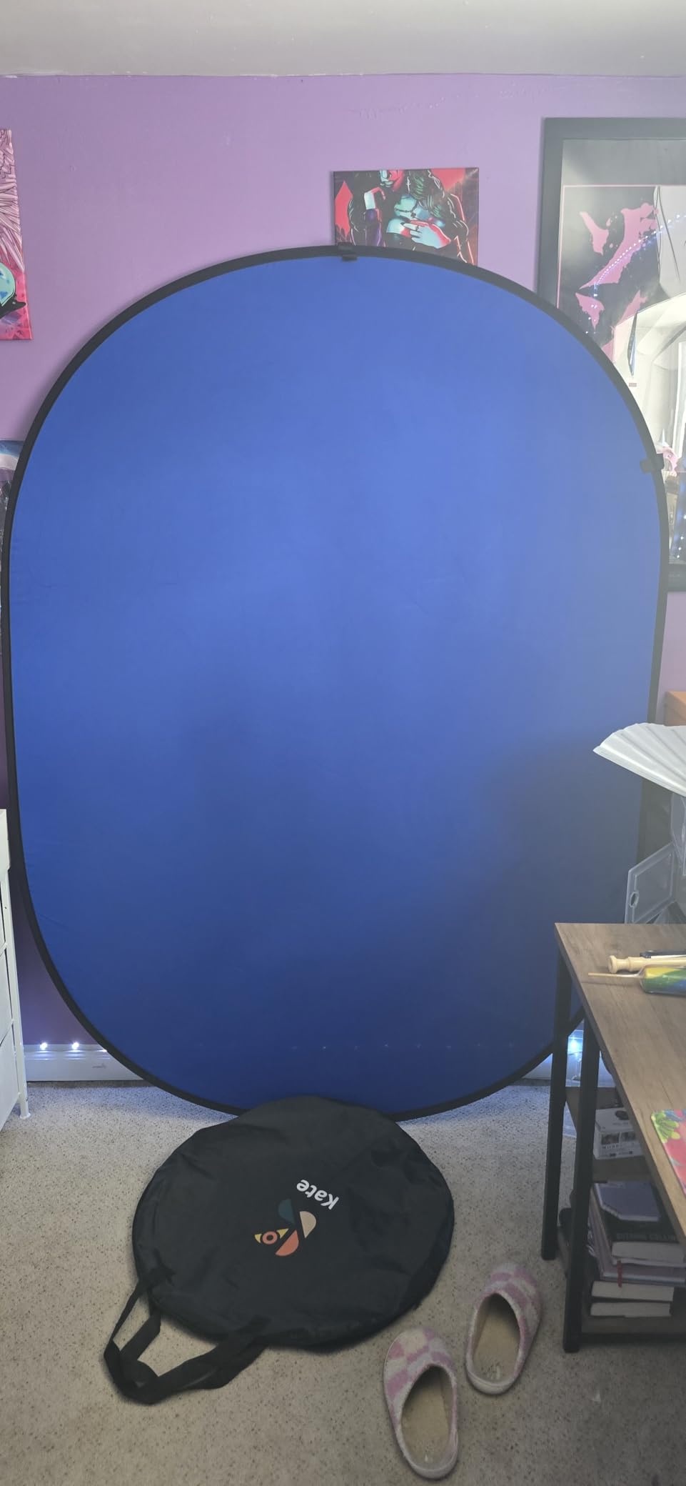 Kate Collapsible Pop-Up Black White Backdrop for Self-Tape Auditions 582 customer photo 2