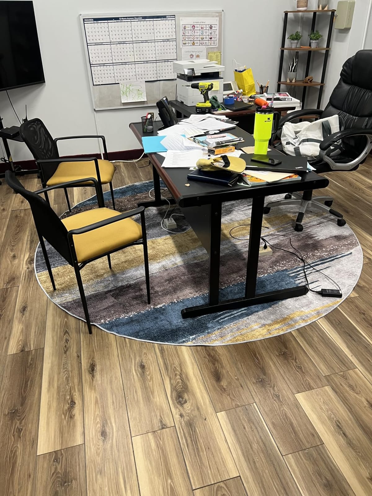 Ciicool 5x7 Area Rugs for Living Room, Modern Abstract Washable Carpet Navy customer photo 1